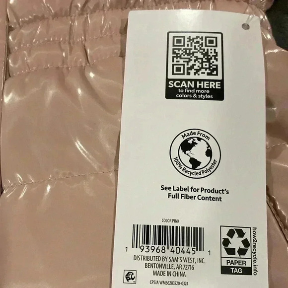 New Members Mark Toddler Sz. 4T Puffer Jacket Pink Removable Faux Fur Hood NWT - Picture 10 of 12